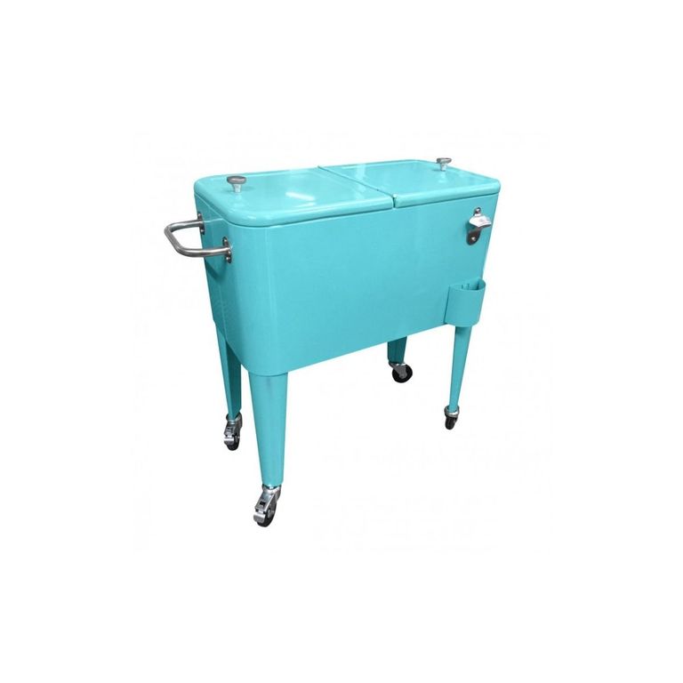 Cooler Retro Metalico 60 Litros Turquesa