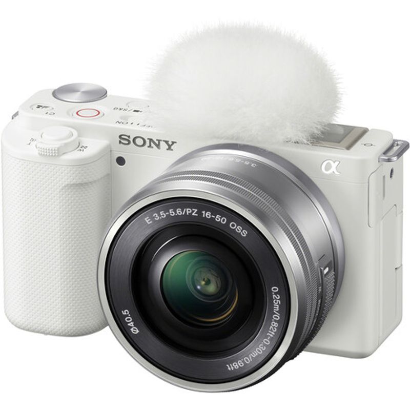 SONY - Sony Alpha ZV-E10 Mirrorless Camera with 16-50mm Lens - Blanco
