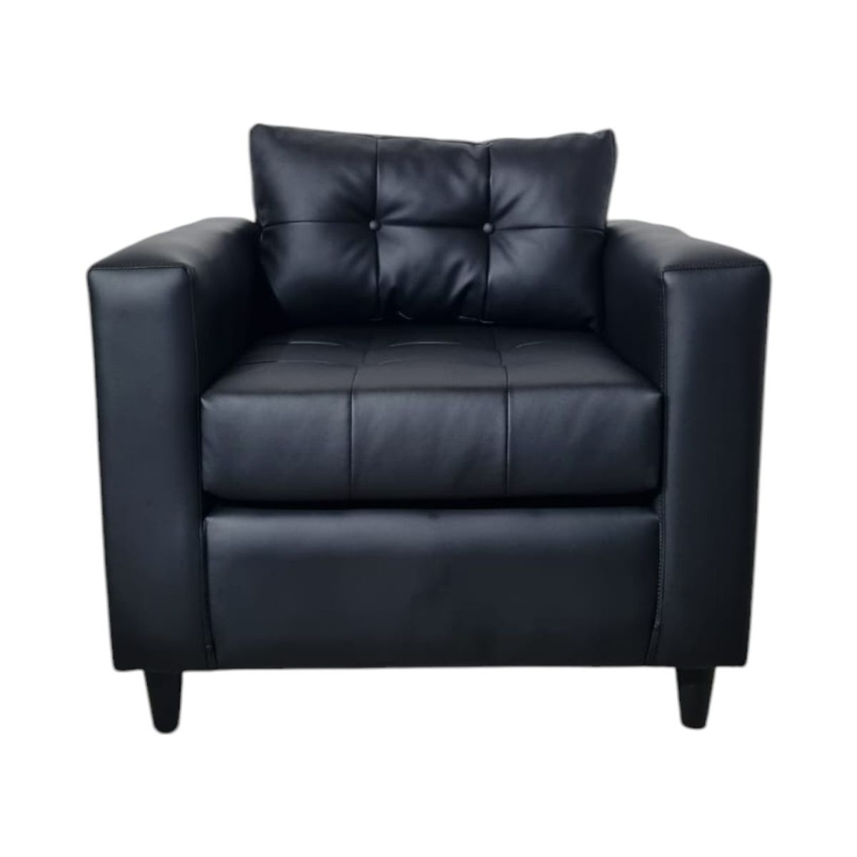 DISEÑOS VALESTRINI - POLTRONA SUECIA ECOCUERO NEGRO