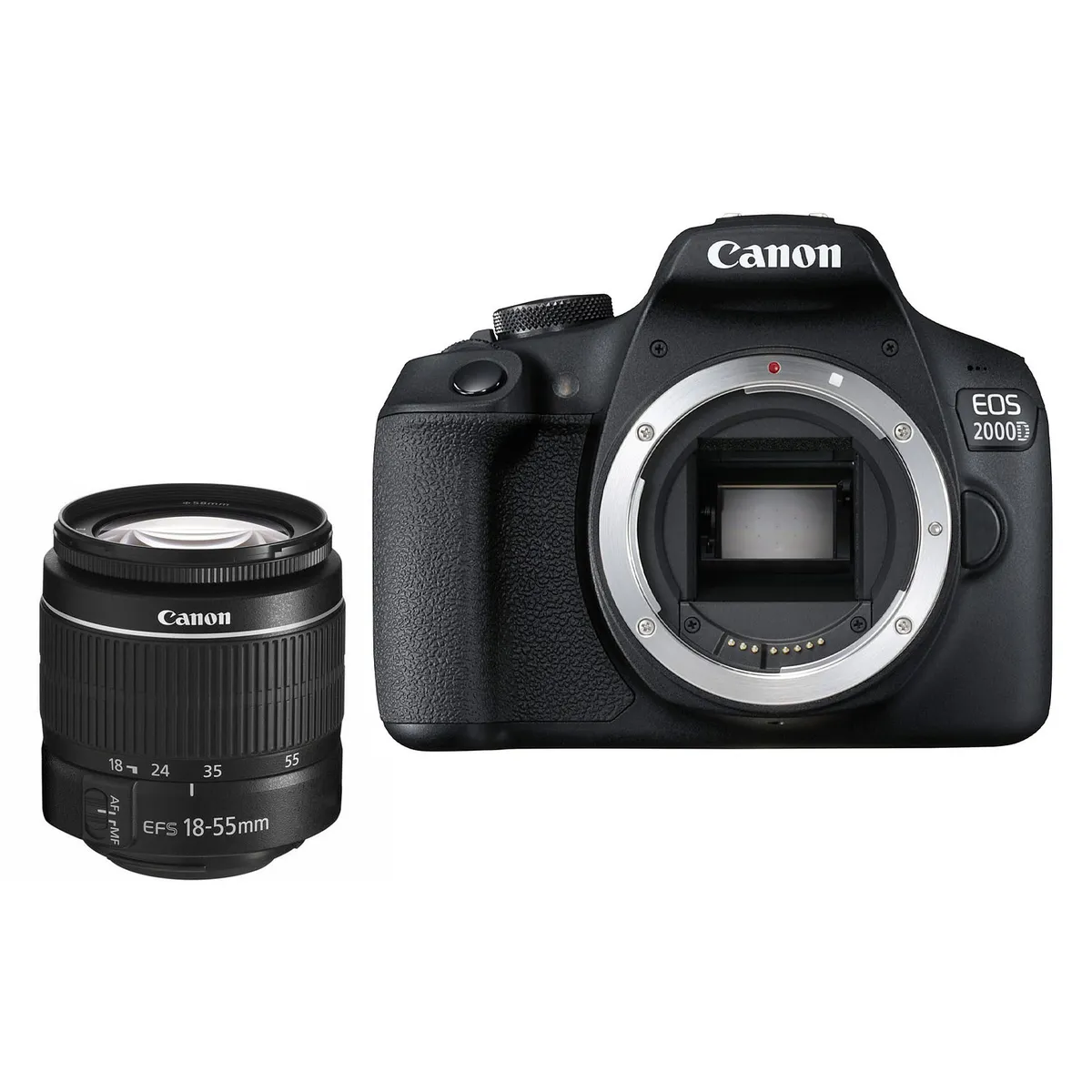 CANON - Canon EOS 2000D DSLR con Lente 18-55mm F 3.5 - 5.6 III - Negro