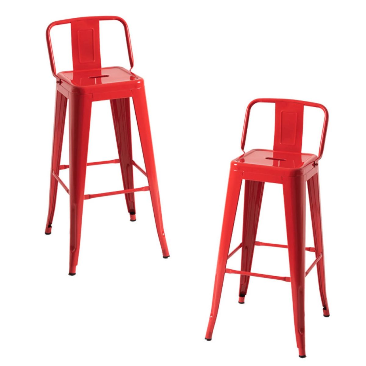 HABITA2 CHILE - Pack 2 Taburetes Tolix metálico  66 cm - Rojo