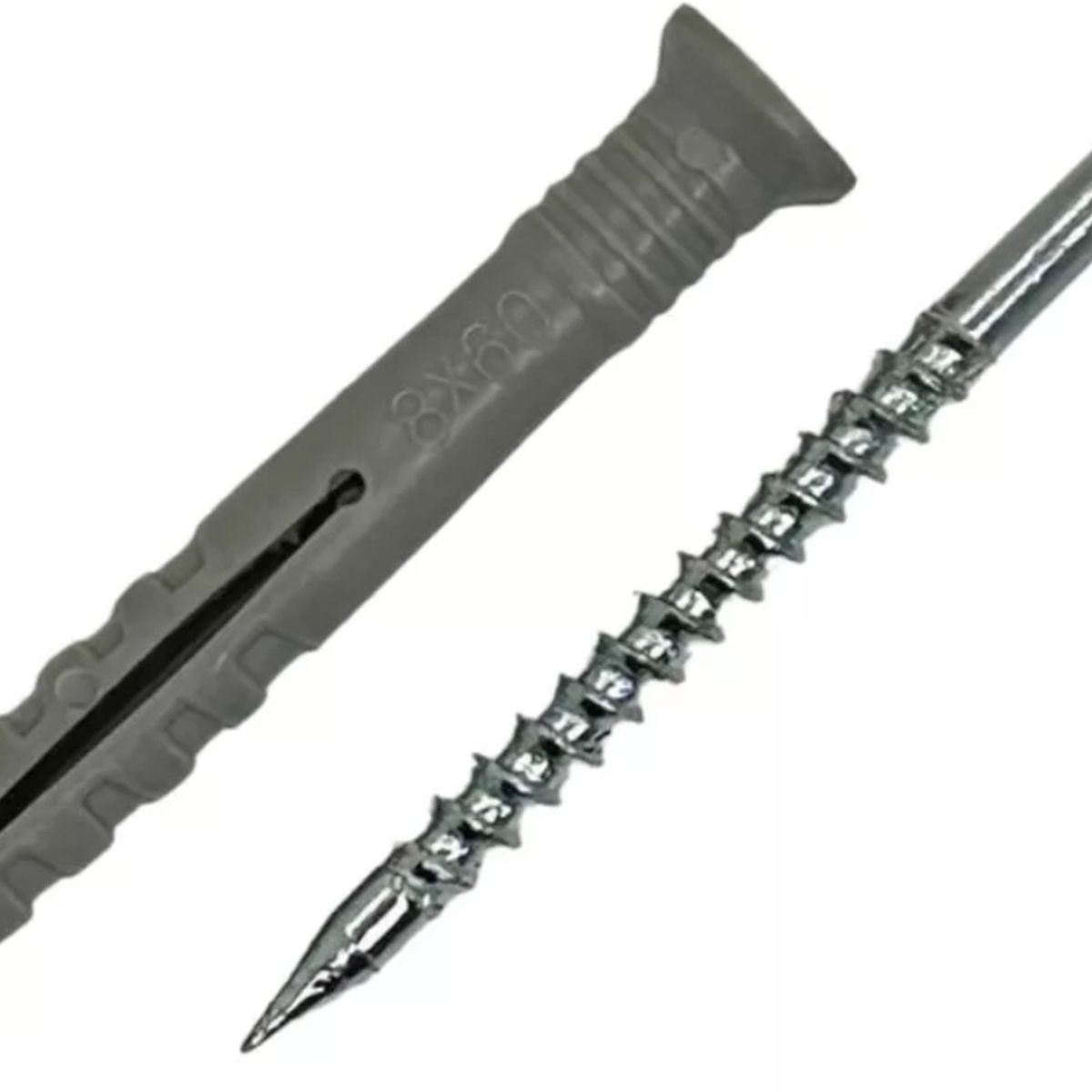 GENERICO - Tarugo Clavo Tornillo Punta Cruz 8x60 mm 50 unds