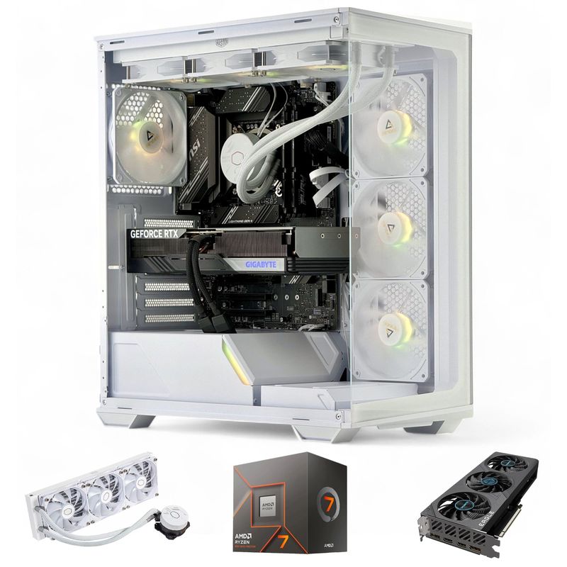 HYPERPC - PC GAMER Blanco AMD RYZEN 7 8700 32gb 1Tb RTX 5070 12Gb WiFi