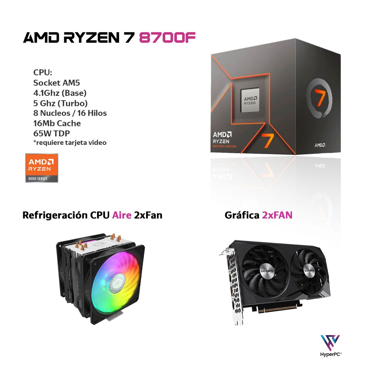 HYPERPC - PC GAMER AMD RYZEN 7 8700 32Gb 1Tb RTX 5080 16Gb