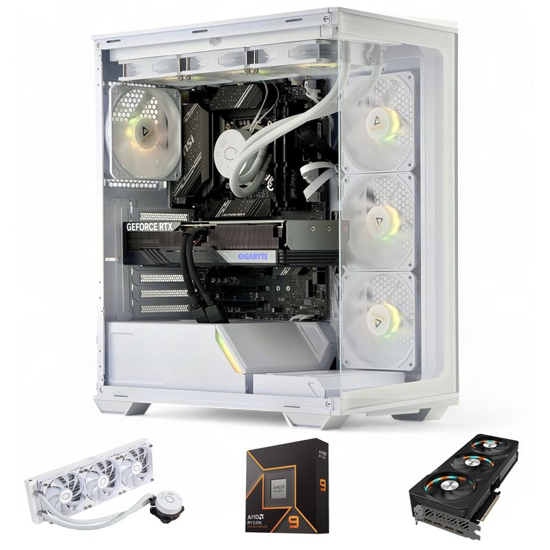 HYPERPC - PC GAMER Blanco AMD RYZEN 9 9900X 64gb 2Tb RTX 5080 16Gb WiFi