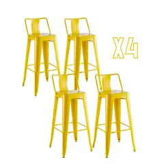 GENERICO - Pack 4 Taburetes Tolix metálico 66 cm - Amarillo.