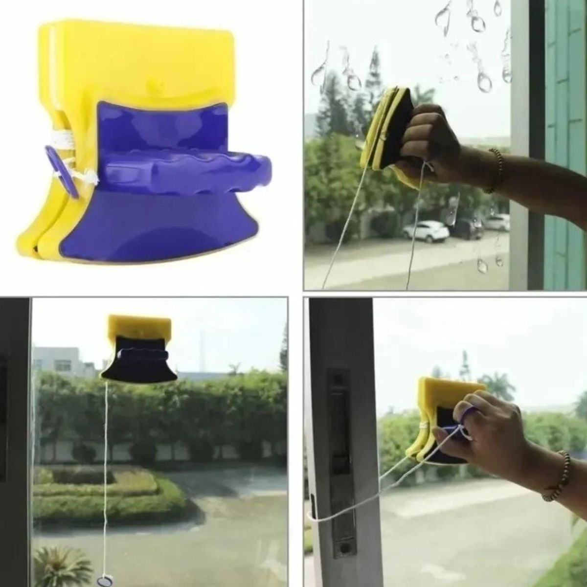 GENERICO - Pack 2 Limpiadores De vidrios Magnéticos Ventana Puertas Doble Cara