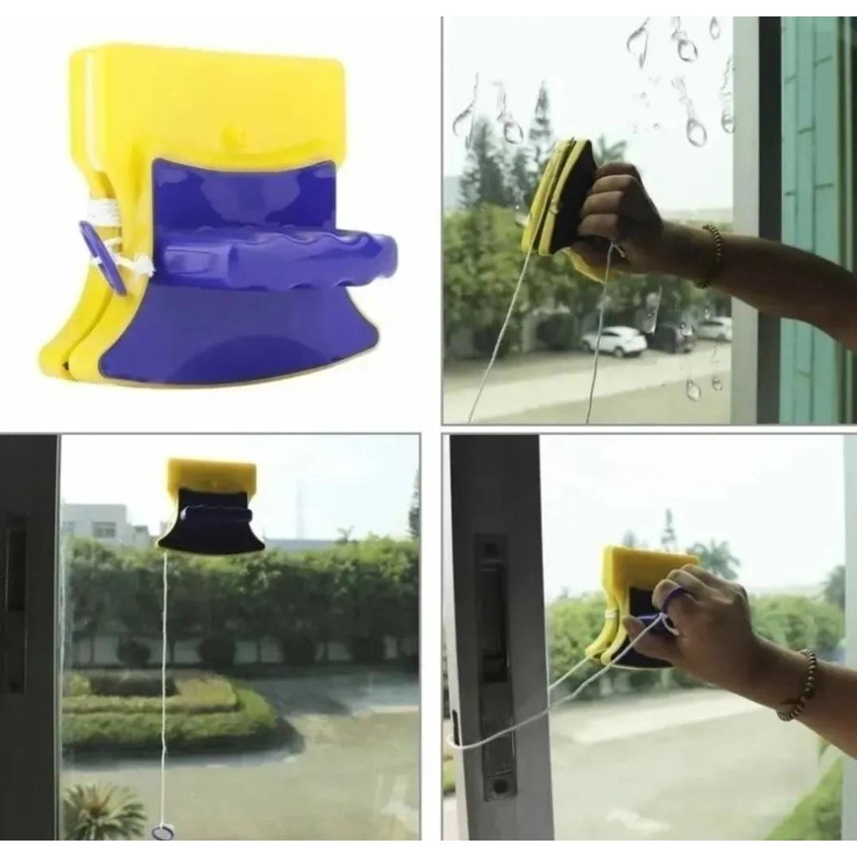 GENERICO - Pack 2 Limpiadores De vidrios Magnéticos Ventana Puertas Doble Cara