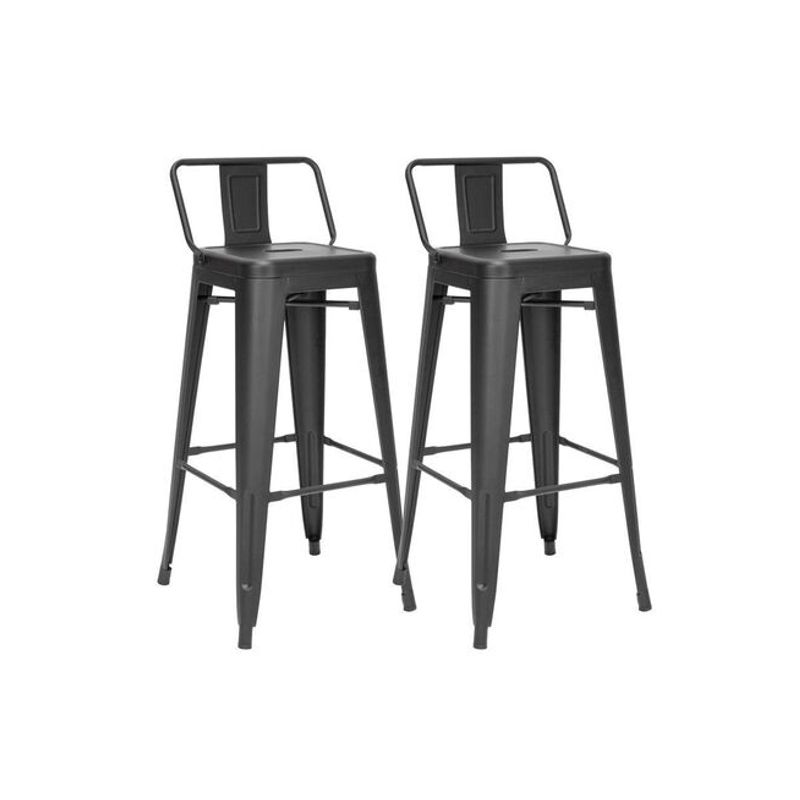 GENERICO - Pack 2 Taburetes Tolix metálico  77cm - Negro