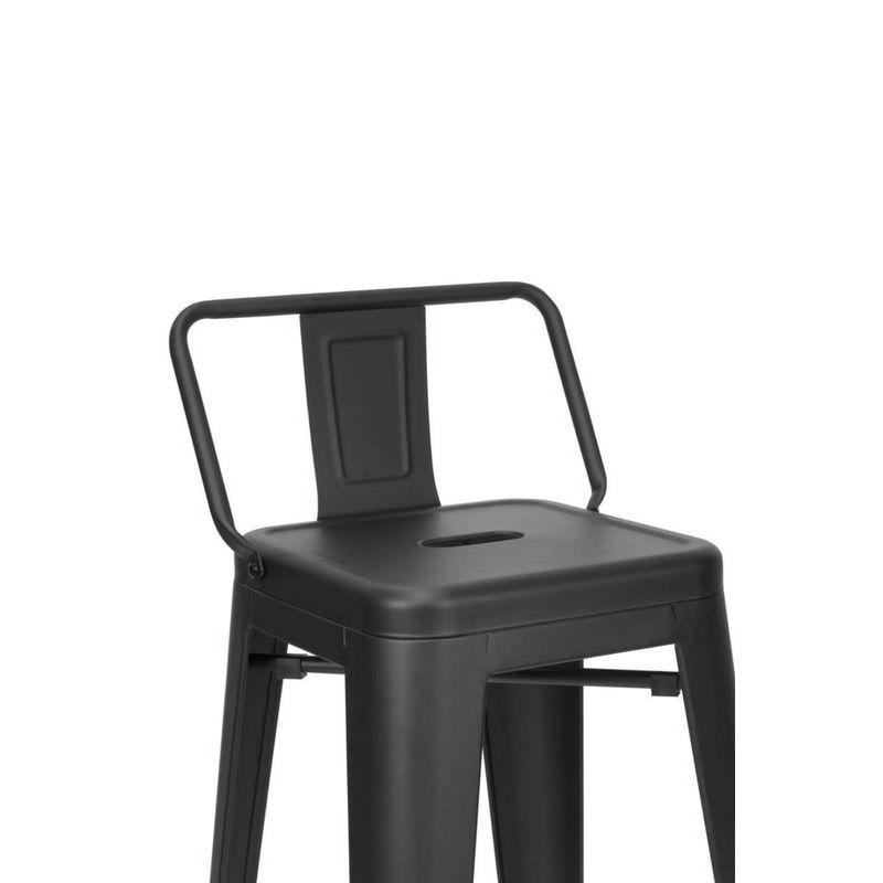GENERICO - Pack 4 Taburetes Tolix metálico  77cm - Negro