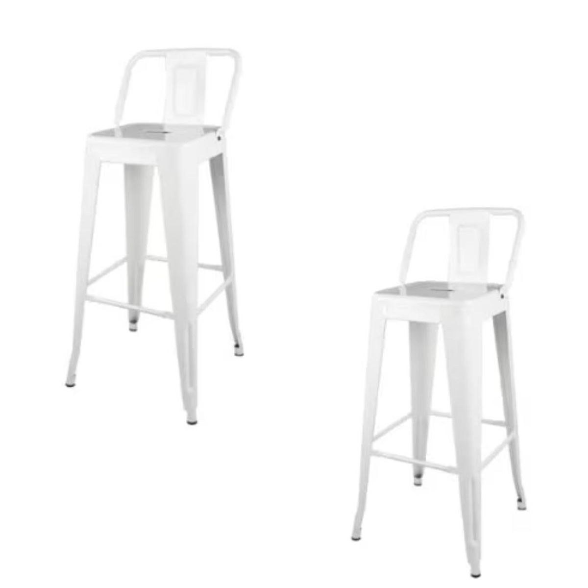 HABITA2 CHILE - Pack 2 Taburetes Tolix metálico  77cm - Blanco