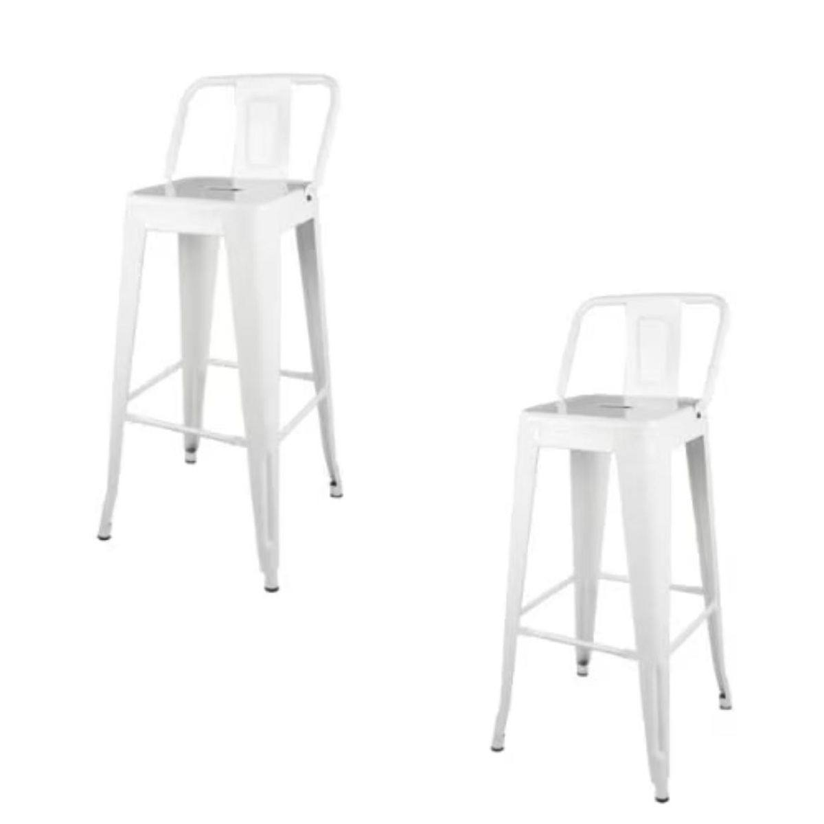 HABITA2 CHILE - Pack 2 Taburetes Tolix metálico  77cm - Blanco