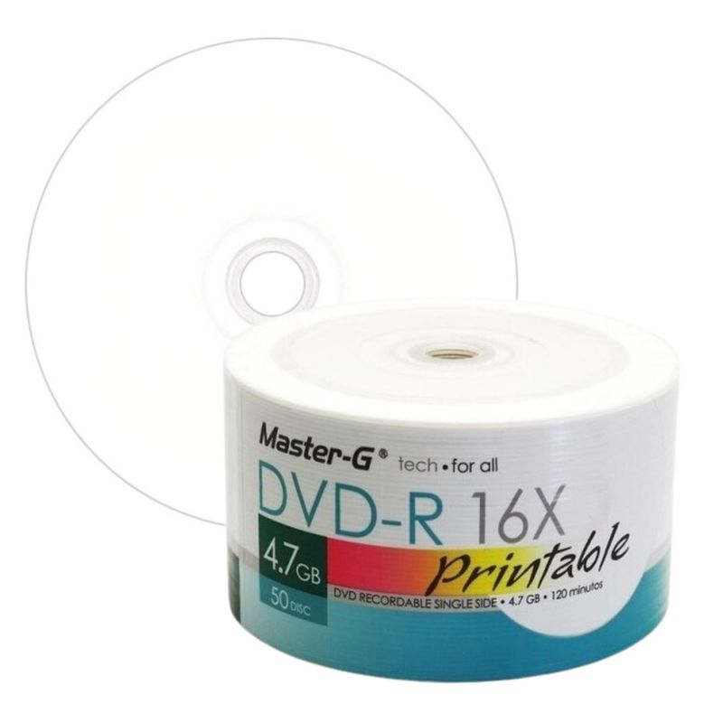 MASTER G - DVD-R Imprimible Master G 16X Platinum Pack 50 Discos 4.7GB