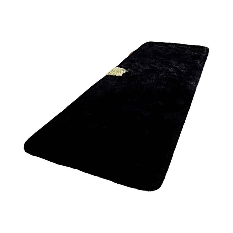 GENERICO - Alfombra peluda pasillera liviana 70x150 ultra suave NEGRO