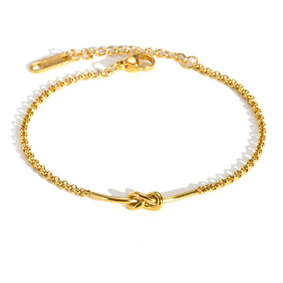 LUXURYJOYAS - Pulsera Ajustable Tejido Nudos Oro18kt Bañado Minimalista
