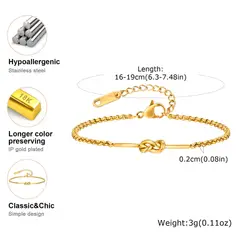LUXURYJOYAS - Pulsera Ajustable Tejido Nudos Oro18ktMinimalista