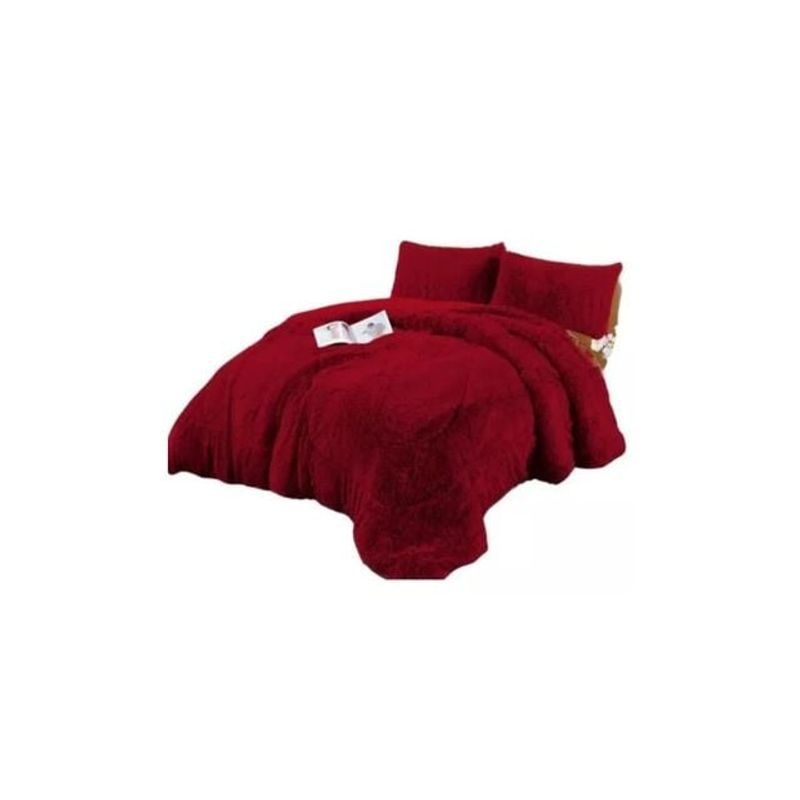 GENERICO - Plumón Invierno Liso Peludo De 2 Plazas - VINOTINTO