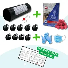 GENERICO - 10 Tubos Cebaderos + Rodenticida + Guantes + Mascarilla + Instructivos