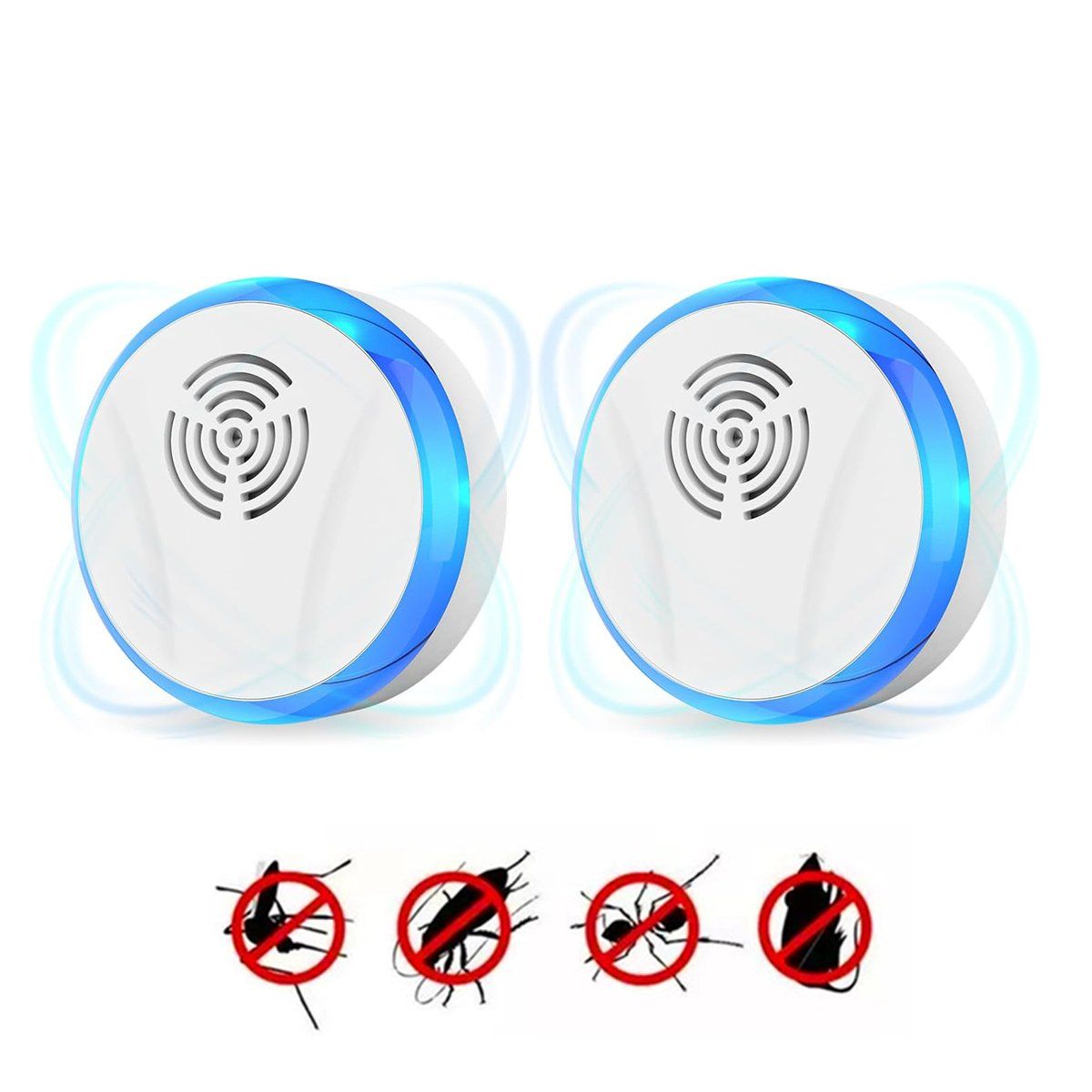 GENERICO - 2 Paquetes De Repelente Ultrasónico Para Control De Plagas