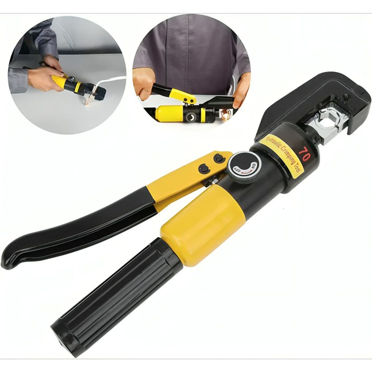 GENERICO - Alicate Aprieta Terminales Prensa Hidraulico 10 Tn 9 Dies