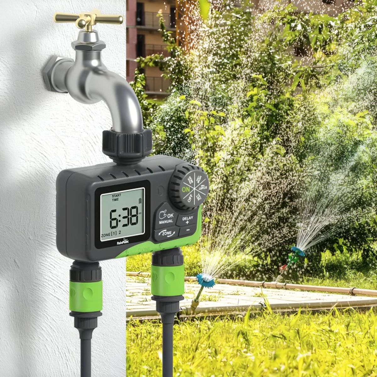 GENERICO - Programador Riego Automatico Controlador Digital 2 Zonas