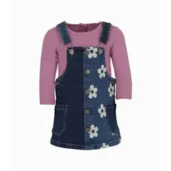 LIMONADA - Vestido bebé con polera azul marino