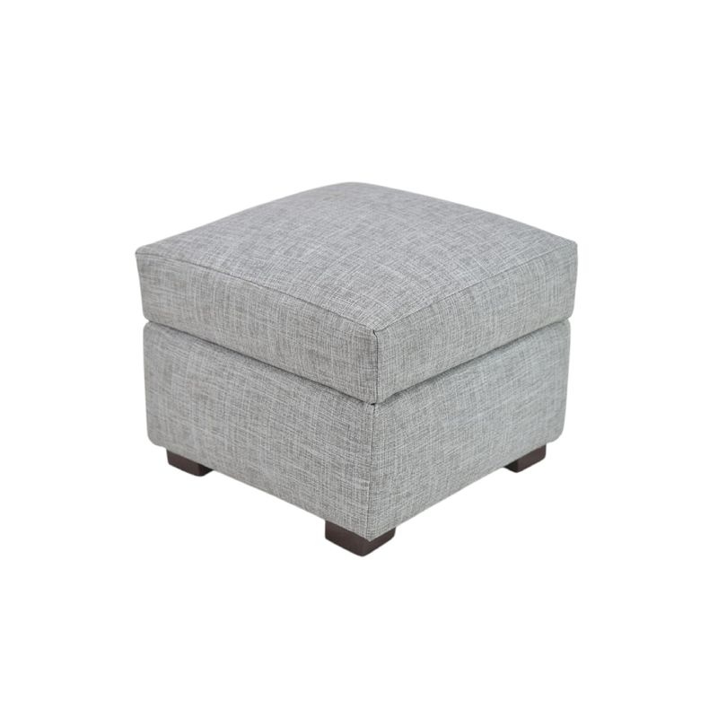 BILDUN - Pouf Cuero Sintético Gris Plata