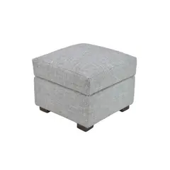BILDUN - Pouf Cuero Sintético Gris Plata
