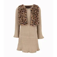 LIMONADA - Vestido niña con bolero beige