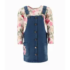 LIMONADA - Vestido niña jardinera azul marino
