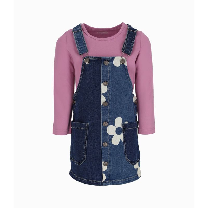 LIMONADA - Vestido niña con polera azul marino Limonada