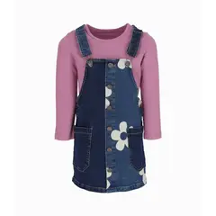 LIMONADA - Vestido niña con polera azul marino