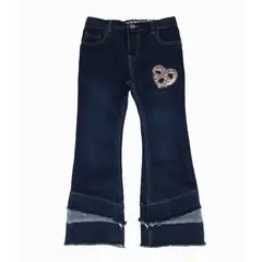 LIMONADA - Jeans niña con flecos azul marino