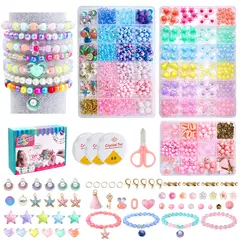 LUKOVEE - Kit Pulseras Cuentas Para Hacer Bisuteria Abalorios 1033 Pcs