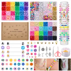 LUKOVEE - Kit Bricolaje Para Hacer Cuentas Pulseras Abalorios 48 Color