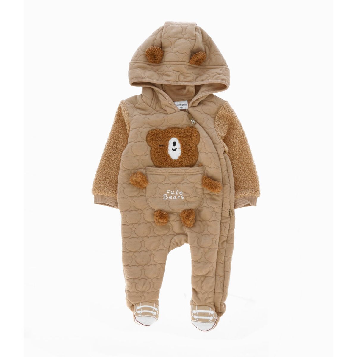 BLACK AND BLUE - Enterito recién nacido con osito beige Black and Blue