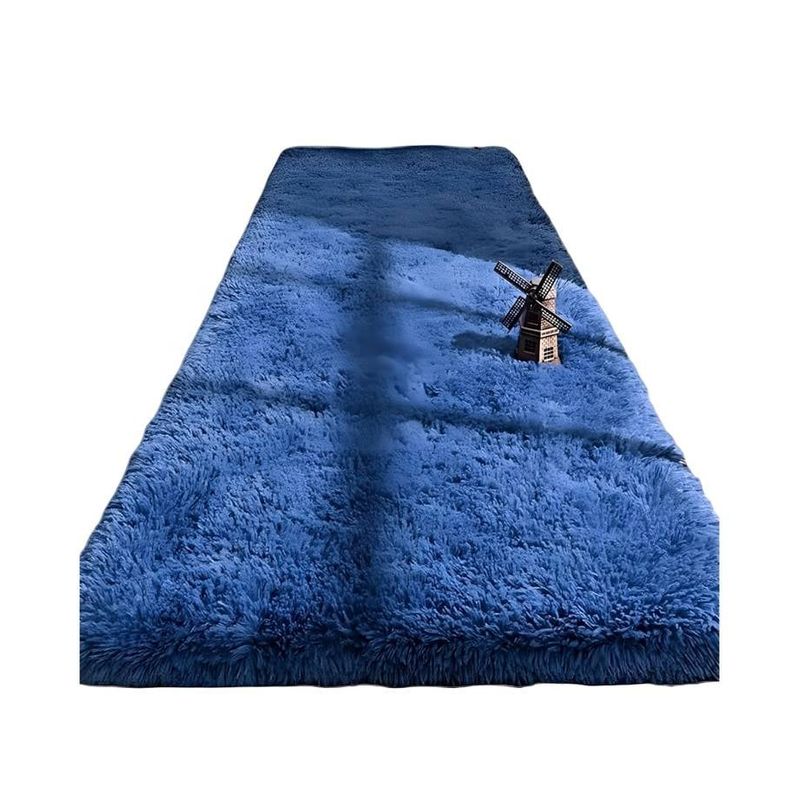 GENERICO - Juego por 2 Alfombra peluda pasillera liviana 70x150 ultra suave AZUL