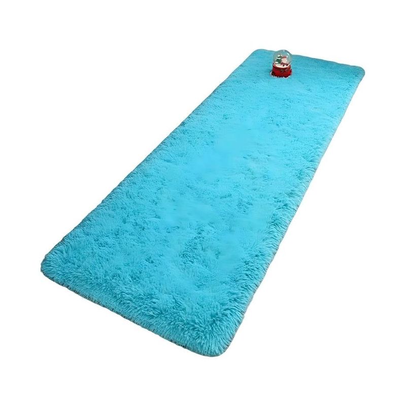 GENERICO - Juego por 2 Alfombra peluda pasillera liviana 70x150 ultra suave CELESTE