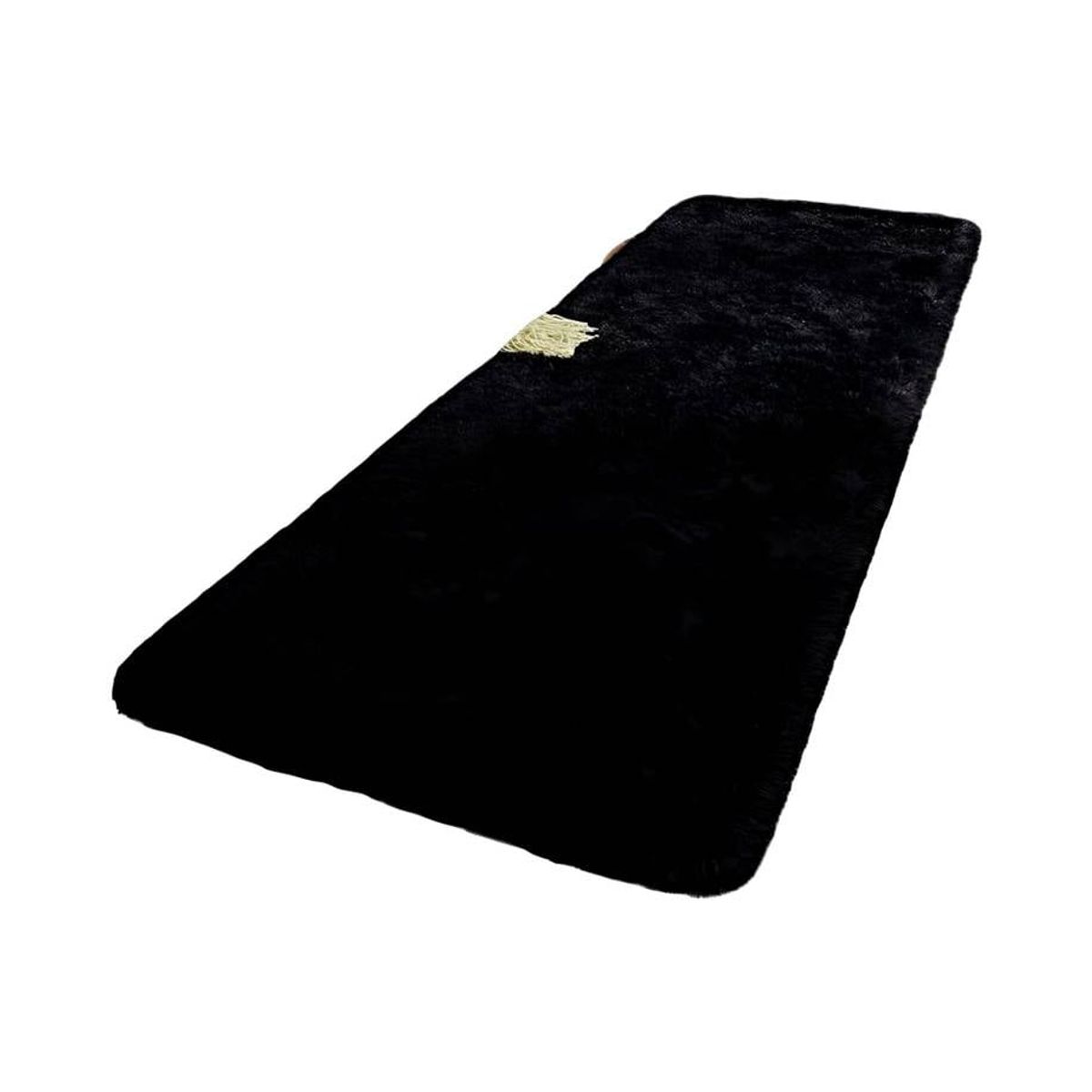 GENERICO - Alfombra peluda pasillera liviana 70x150 ultra suave NEGRO.