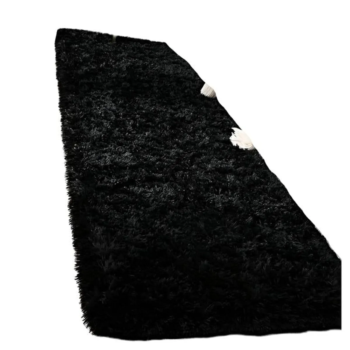 GENERICO - Juego por 2 Alfombra peluda pasillera liviana 70x150 ultra suave NEGRO