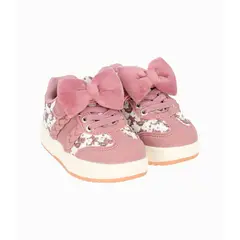 LIMONADA - Zapatilla bebés con flores rojo