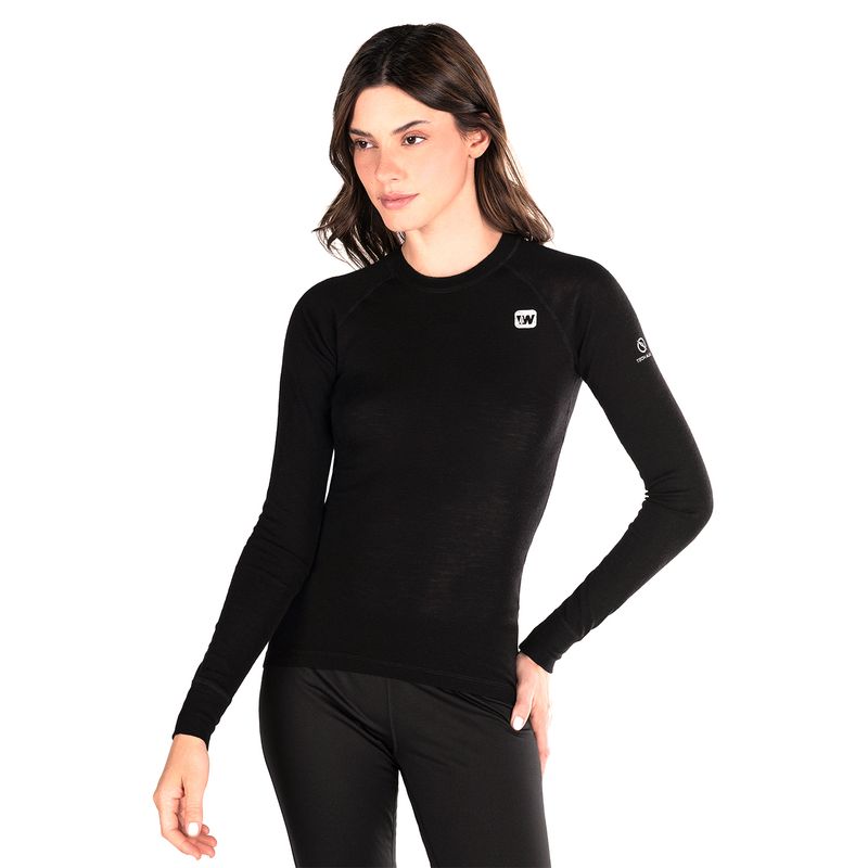 WEINBRENNER - Primera Capa Mujer Weinbrenner First Layer Merino Negro