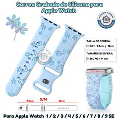 GENERICO - Correa Grabada Para Apple Watch Flores 38-40-41MM SM