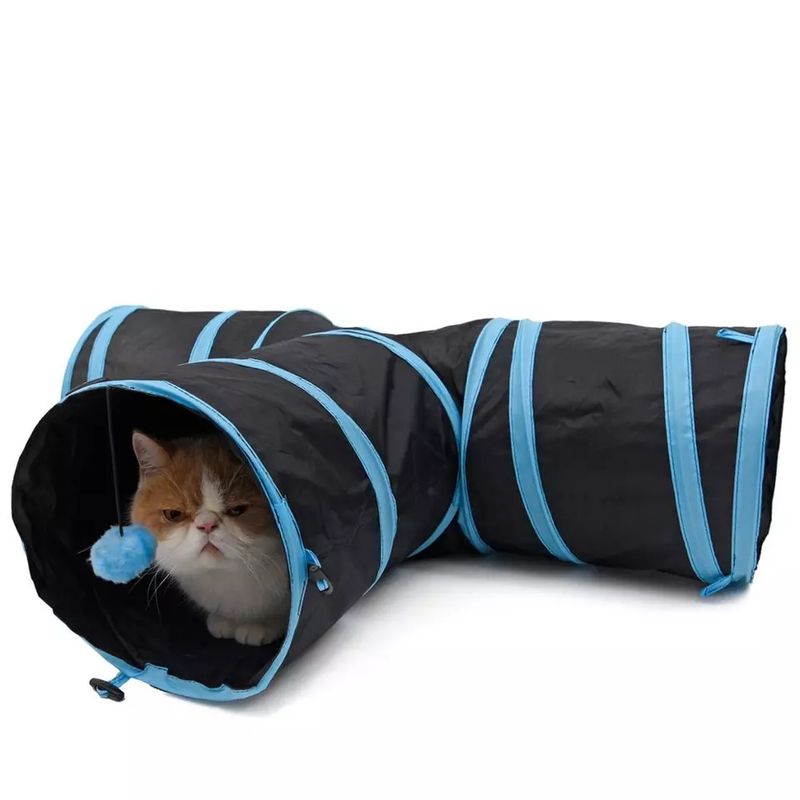GENERICO - TUNEL JUEGO PARA GATOS 3 ORIFICIOS