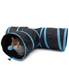 GENERICO - TUNEL JUEGO PARA GATOS 3 ORIFICIOS