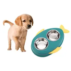 GENERICO - PLATO DOBLE PARA MASCOTAS VERDE