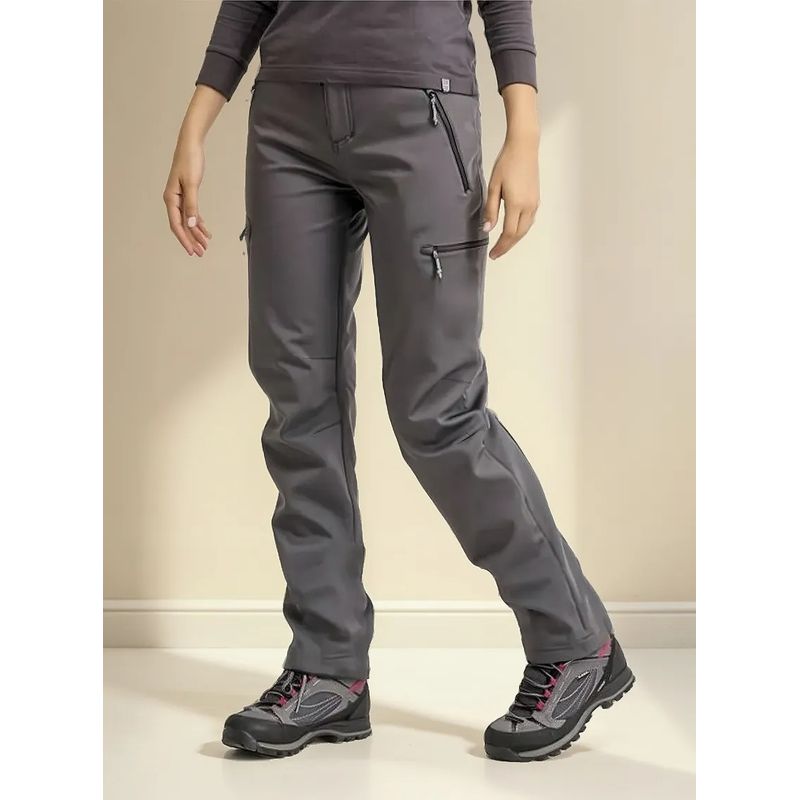NO LOGO - Pantalon Termico Impermeable Softshell Con Micropolar Mujer