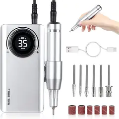 PUREPOWER - Taladro de uñas recargable de 3500RPM con Kit de brocas