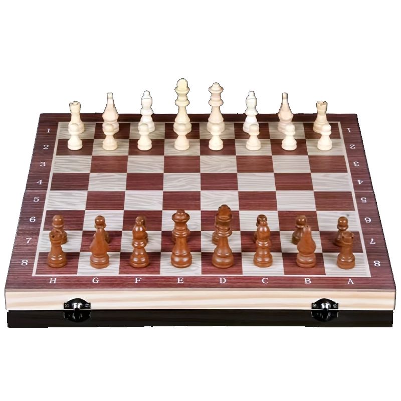 GENERICO - Ajedrez Madera Tablero 24x24cms 3 En 1, Dama, Backgammon