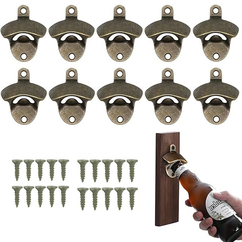 GENERICO - Abrebotellas De Pared 10pc Con Tornillos Para Fiestas Bares